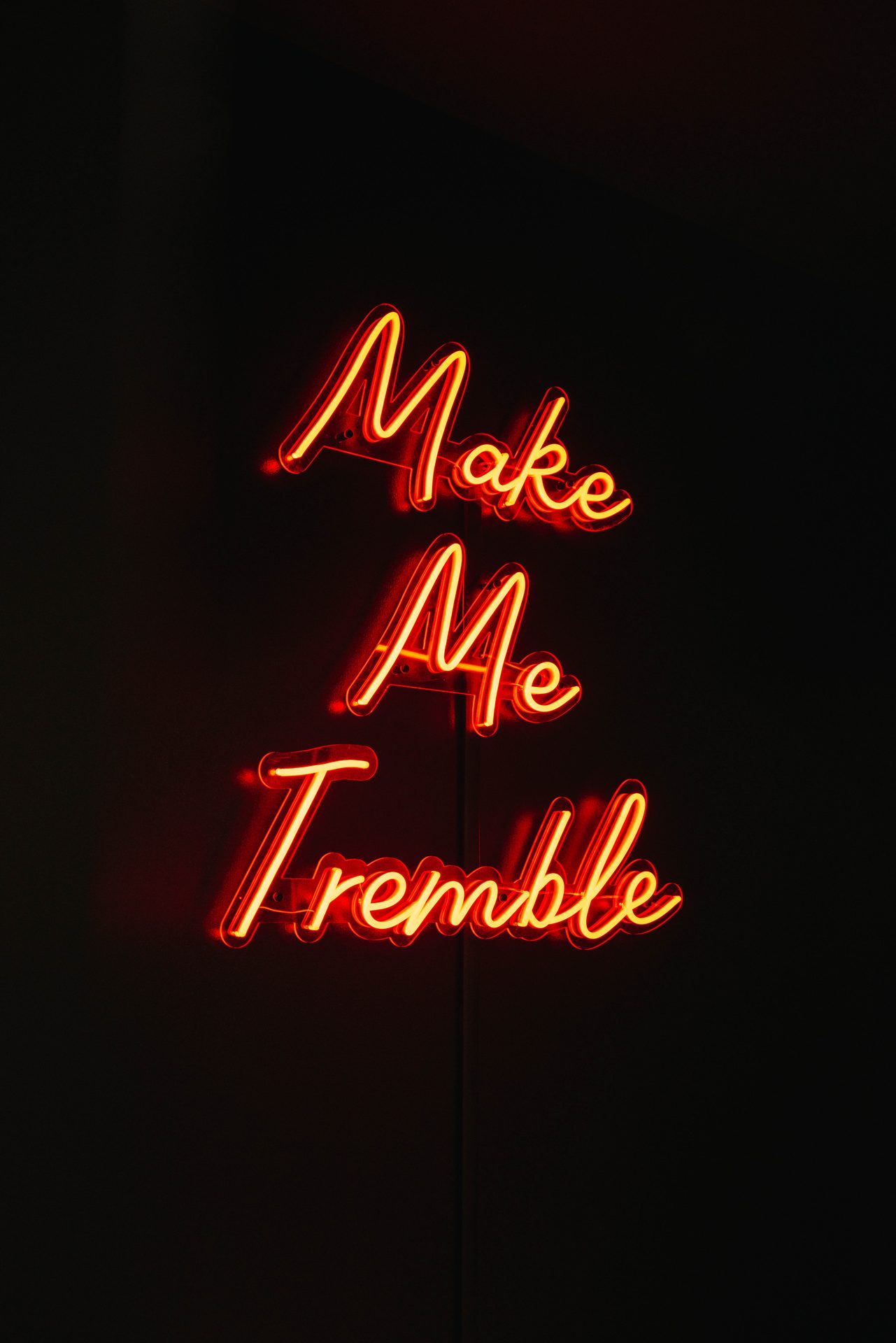 Tremble neon signage studio photography